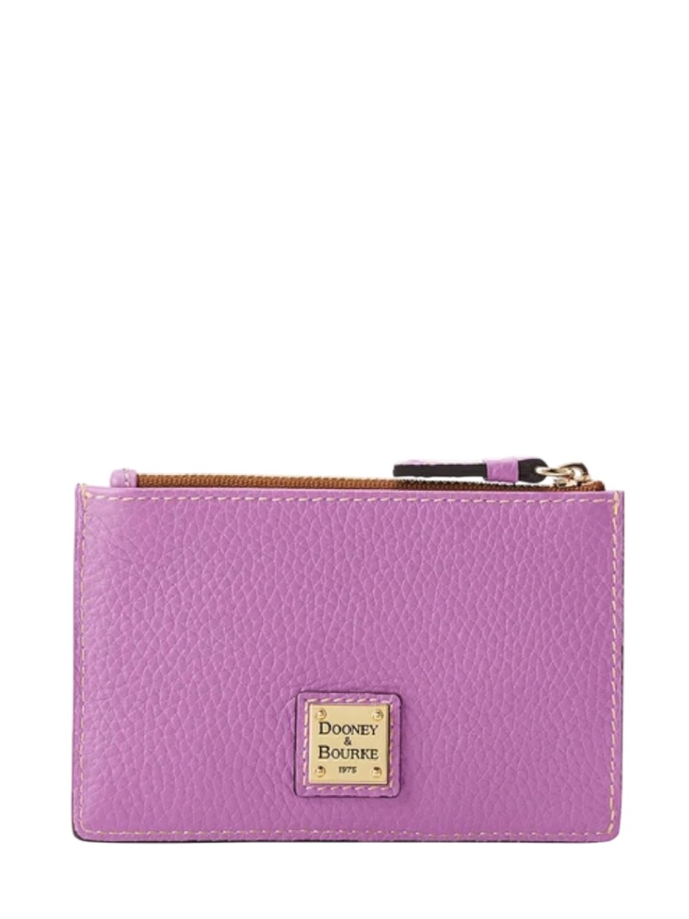 Dooney & Bourke Pebble Grain Credit Card Case In Orchid